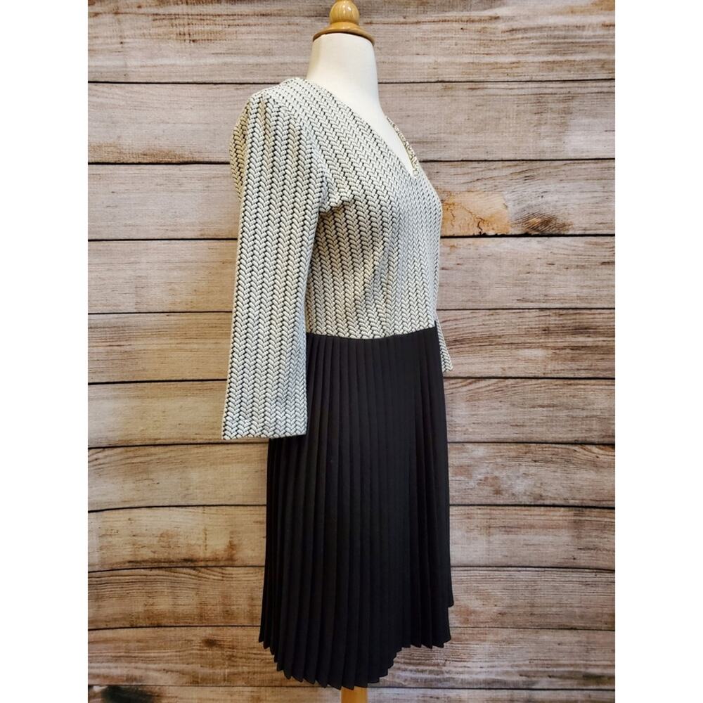 Anthropologie Ganni Jersey Dress Black White Jacquard Small - Picture 2 of 9